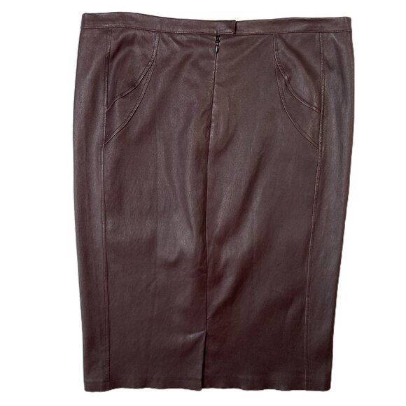 Sylvie Schimmel Paris Oxblood Lambskin Leather Pencil Skirt Size EU 42 - Picture 2 of 12